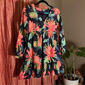 Tori Richard Late Bloomer Hana Dress-Navy